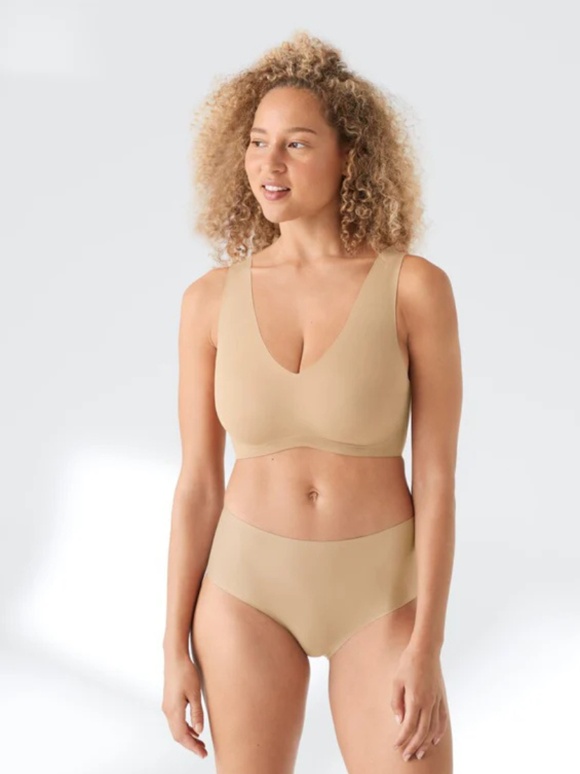 V-Neck Lift Wireless Bra & Panty Set.