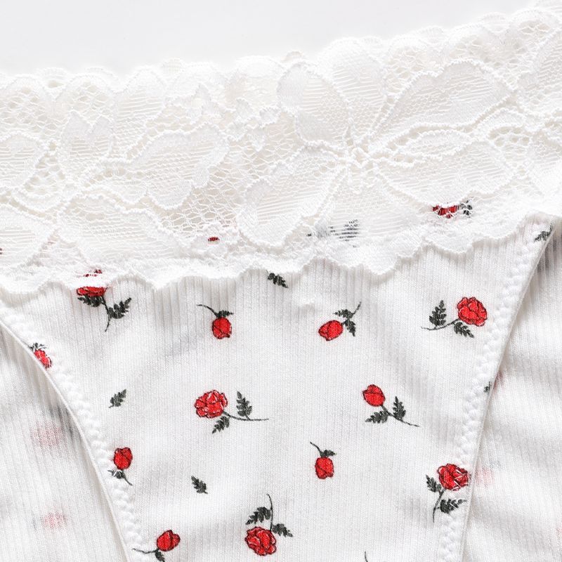 Cotton French Lace Bralette & Panty Set.
