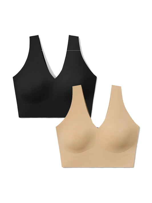 V-Neck Lift Wireless Bra  –  (Pack of 2, 15% Off)